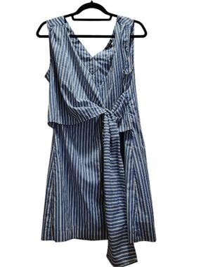 Style Envy Blue and White Striped Dress Size XL